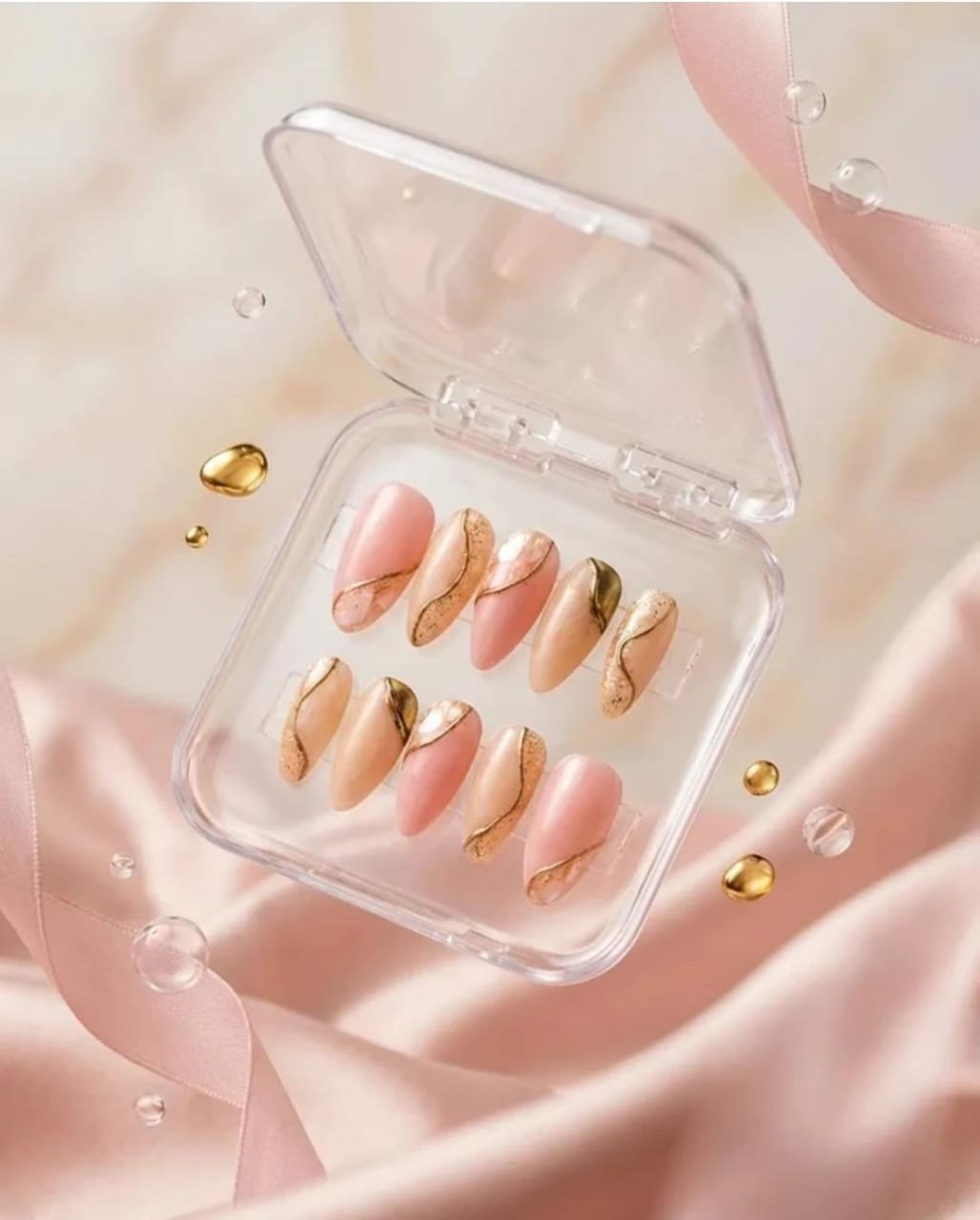 Rose Gold Velvet Press-On Nail Set